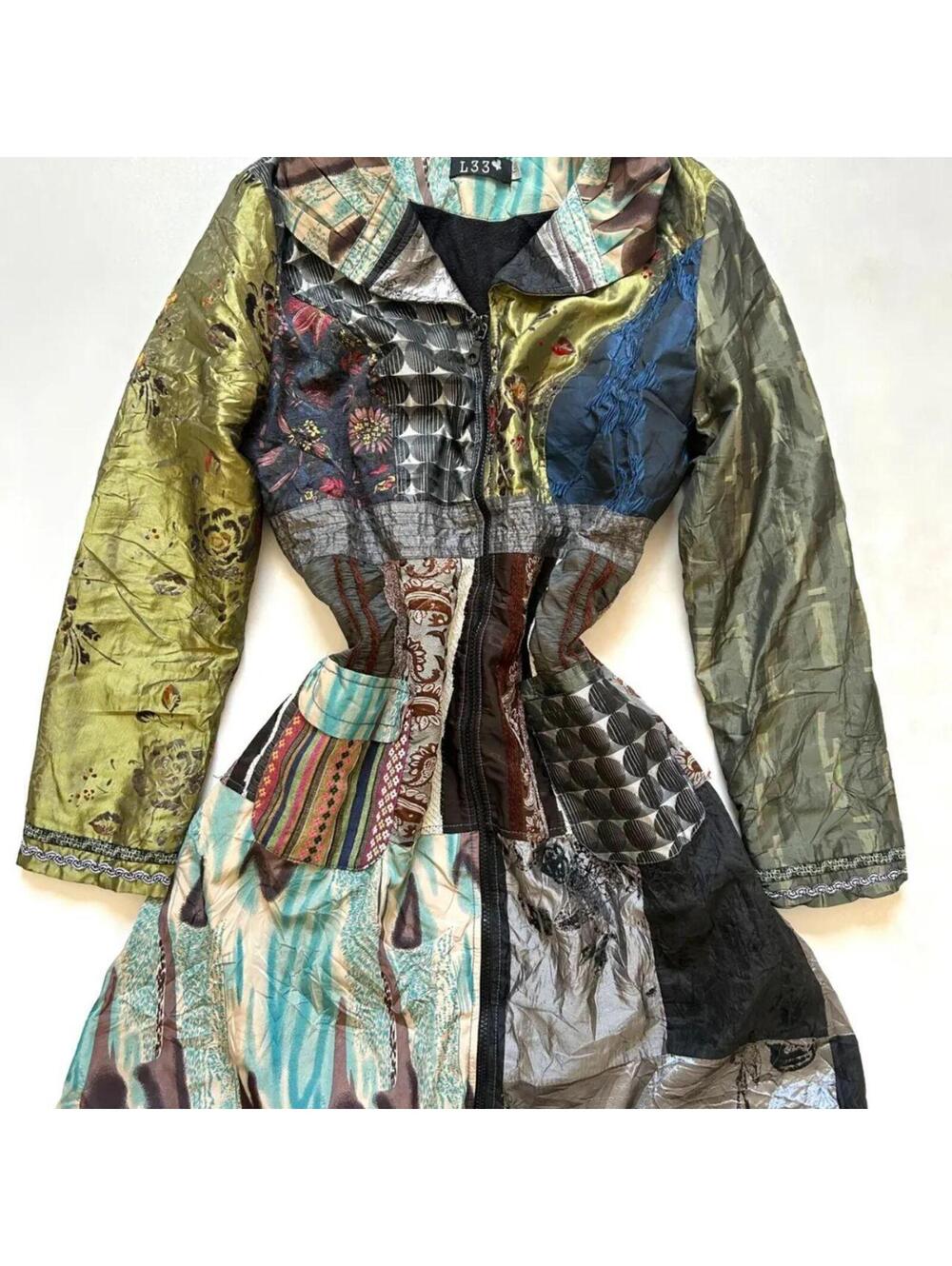 Vintage "L33" long patchwork coat
